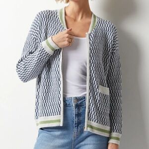 Zaket & Plover - Jacquard Bomber Jacket - Ice Combo